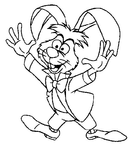 Coloriage Alice au pays des merveilles lapin dans alice aux pays des merveilles