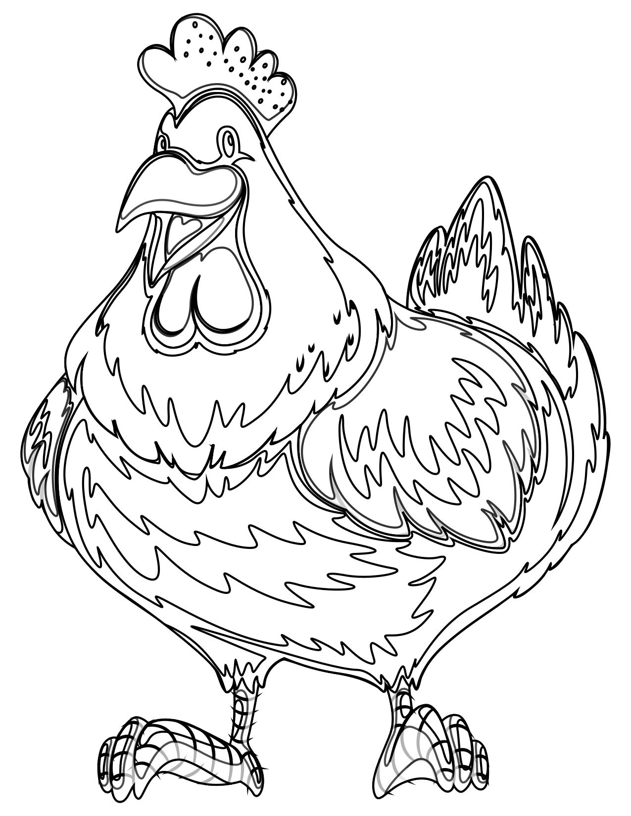 Coloriage Animaux2 poulet