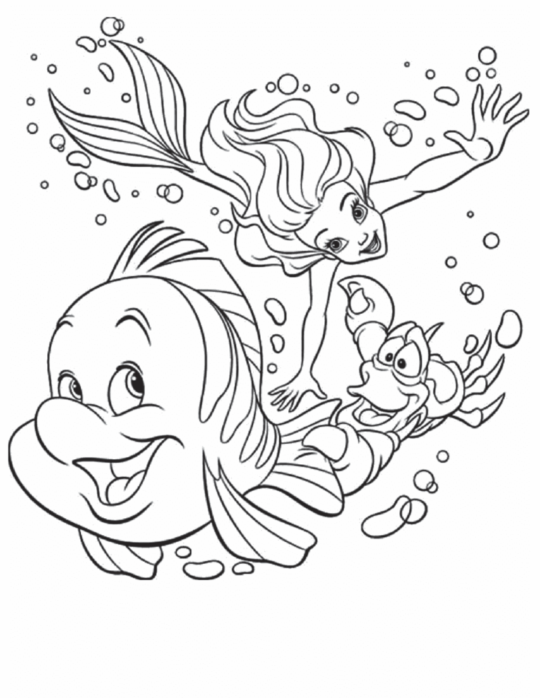 Coloriage Ariel la petite sirène 1 1