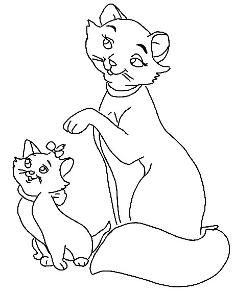 Coloriage Aristochats duchesse avec sa mère