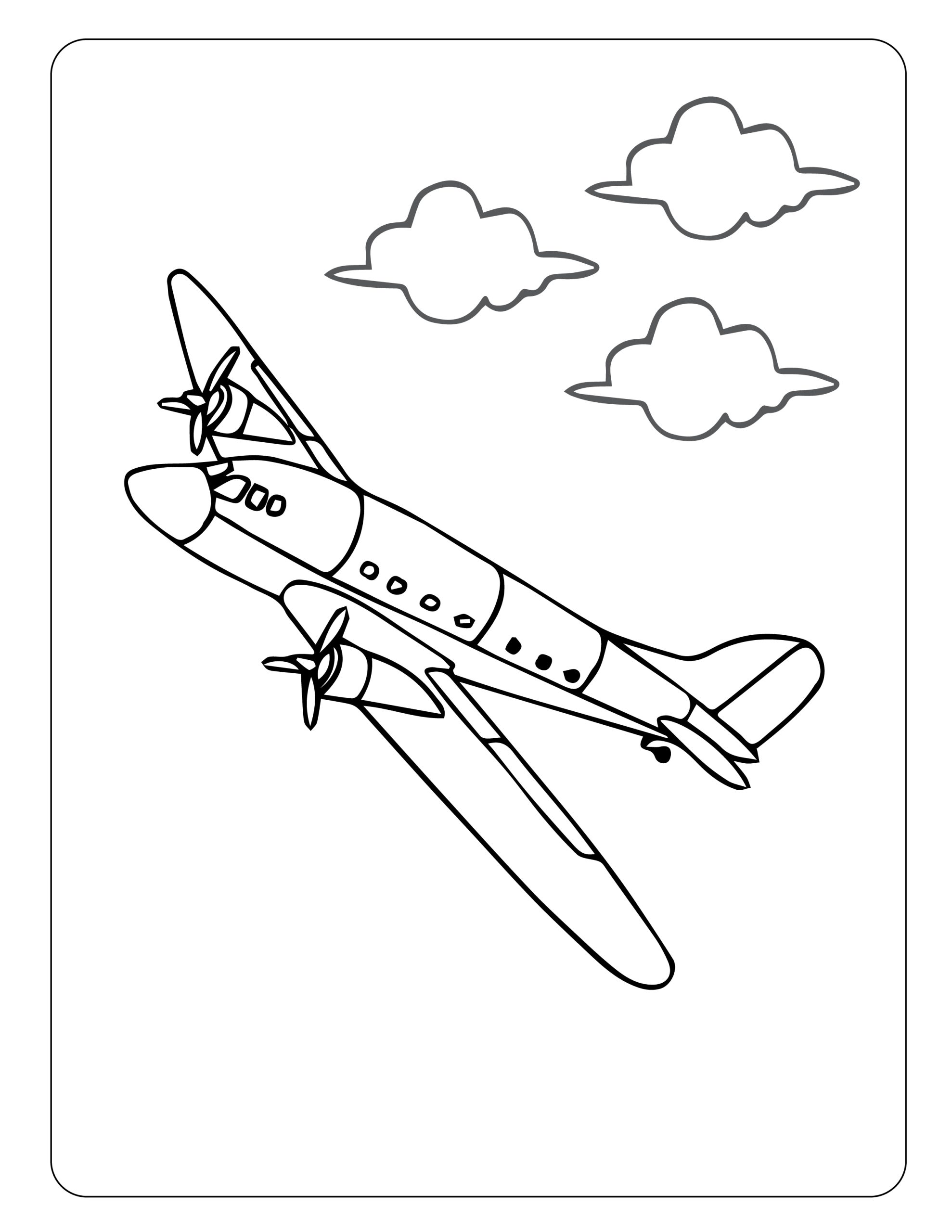 Coloriage Avion 1 6 à l'échelle