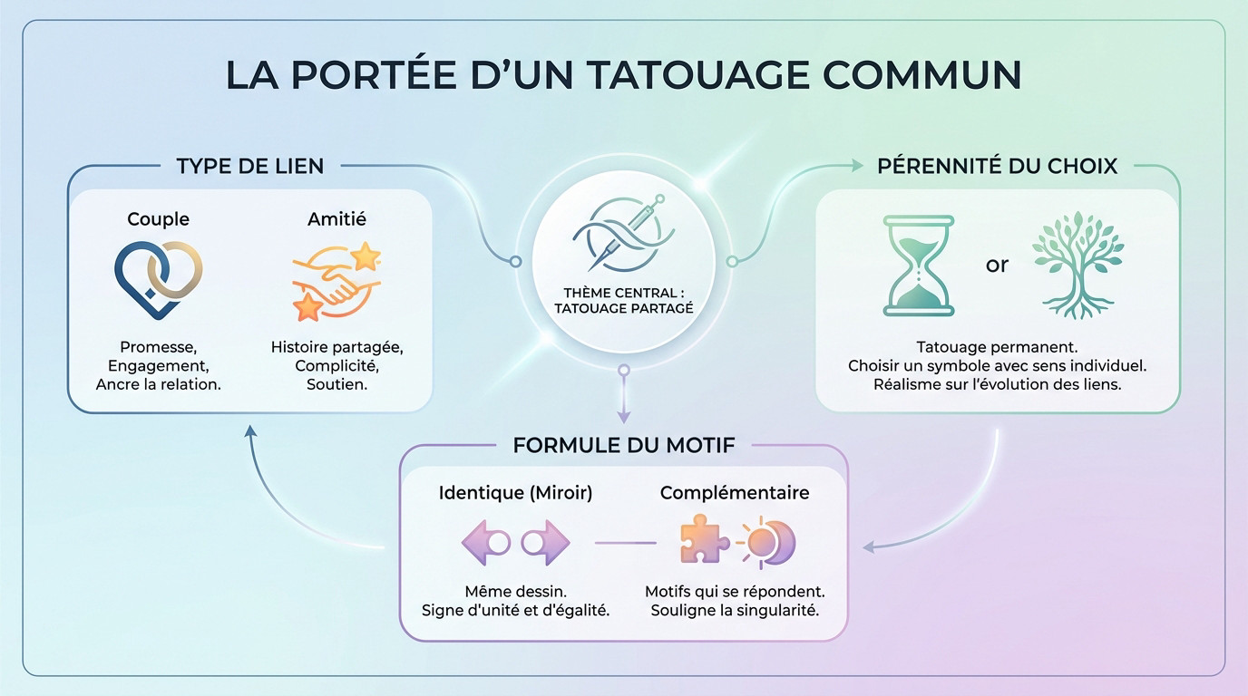 Tatouage minimaliste poignet symbolisant le lien indéfectible d'un couple ou de meilleures amies