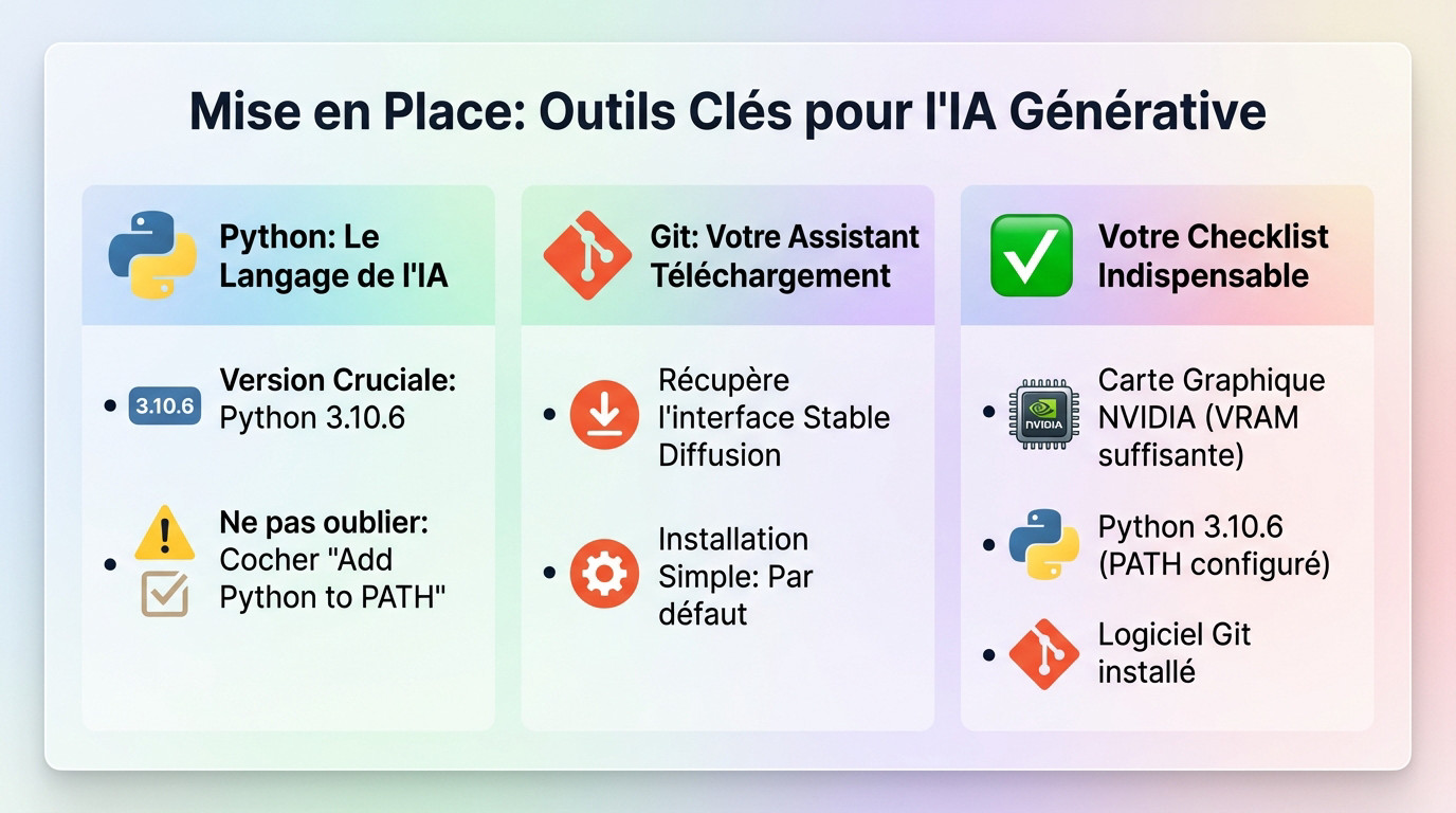 Installation des prérequis logiciels Python et Git pour l'IA générative