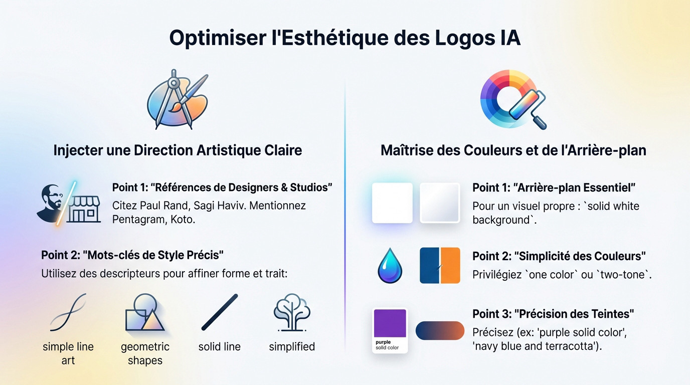 Exemple de rendu esthétique pour un logo minimaliste vectoriel créé avec Midjourney