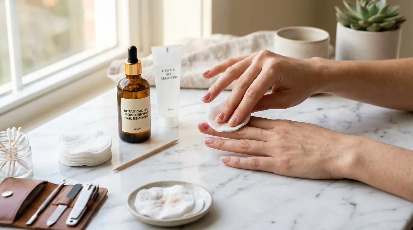 Retrait doux du vernis semi-permanent avec un coton imbibé