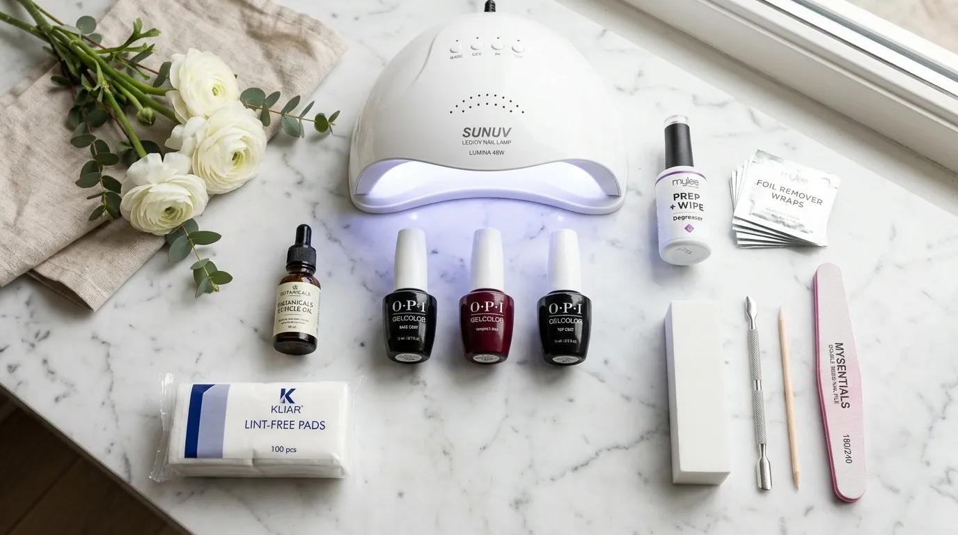 Lampe UV, vernis et accessoires pour une pose de vernis semi-permanent